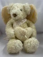 Russ Harmony Angel Plush Stuffed Bear Wedding Proposal Ring Bearer Pillow 12"