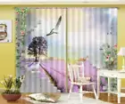 Dove Sunshine Lavender 3D Curtain Blockout Photo Printing Curtains Drape Fabric