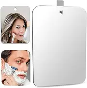 Deluxe Large Shower Mirror, Fogless Shave Mirror (12 in*8 in), Anit-Fog Shower Mirror Travel Shaving Mirror with 1 Adhesive Hook, Portable Wall Hanging Makeup Mirror for Women Men