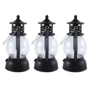 2X(12 Pcs Operated With LED Candle Hanging Candle Lanterns Battery Black M8W6)