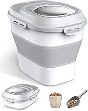 30-35 Lbs Dog Food Storage Container Collapsible Dog Food Container with Airtight Lids, Wheels, Scoop, Large Pet food storage for Dog, Cat and Other Pet