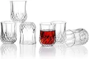 Shot Glasses, Heavy Base Crystal Shot Glasses, Bulk Small Whiskey Cordial Glass, Flash Hider Shaped Clear Shot Glass Set with Heavy Base, for Whiskey, Tequila, Vodka, Liquors, Set of 6
