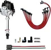 MAS Performance HEI Distributor & Spark Plug Wires & Free Pigtail Wire Harness Combo Kit Compatible with Chevy GMC SBC 305 350 BBC 454 65k Coil 7500RPM DD-SBC-HEI-V8 Replacement for 850001R