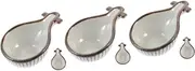 CLISPEED 3pcs Pipa Shaped Saucer Trays Dish Clear Dessert Cups Snack Tamales Ramekins Drink Plates Baking Cake Cup Lunch Organizer Dipping Bowl Trifle Catering Popcorn Porcelain re-usable