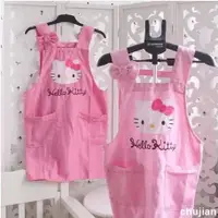 在飛比找蝦皮購物優惠-CJ Hello Kitty廚房棉圍裙防油烹飪工具 粉色卡通