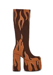 [Current Mood] Up In Flames Platform Boots - Brown