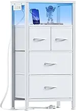 Furnulem 4 Drawer Dresser, White