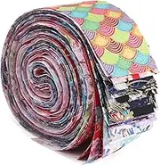 Hepzest Fabric Strips for Quilting,40 PCS Roll Cotton Fabric for Sewing with Different Patterns DIY Craft Patchwork