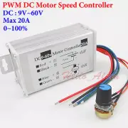 9-60V 12V 24V 36V 48V 20A PWM DC Motor Speed Control Regulator Controller Switch