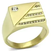 18K GOLD EP MENS DRESS RING size 8 or Q other sizes available