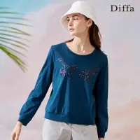 在飛比找momo購物網優惠-【Diffa】葉子亮片上衣-女