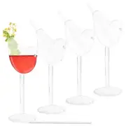 G Francis Bird Cocktail Glass Set - 4pk 5oz Bird Shaped Unique Wine Glasses