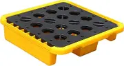 Spill-Proof Tray Oil Tank Spill Tray，Spill Platform, Spill Containment Platform with Drain Outlet, Modular Polyethylene Leakproof Tray for Kitchen Factory Garage, Anti Spill Pallets