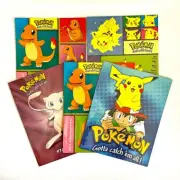Pokemon School Pocket Folder Lot of 5 Pikachu, MewTwo, Charizard Vintage 1999