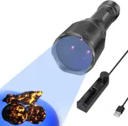S3 365Nm UV Flashlight with 3 Leds, Rechargeable Black Light Torch for Resin Cur