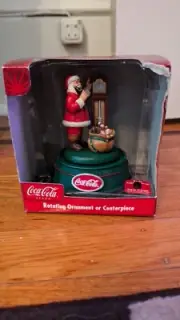 NIB COCA-COLA COKE CHRISTMAS SANTA ROTATING ORNAMENT OR CENTERPIECE