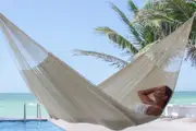 Mayan Legacy Super Nylon Mexican Hammock in Cream Colour