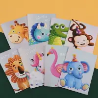 在飛比找樂天市場購物網優惠-伊和諾 韓國創意卡通可愛動物造型生日賀卡六一兒童節 手工立體