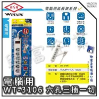 在飛比找Yahoo!奇摩拍賣優惠-【興富】【BI030400】威電牌電腦用延長線WT-3106