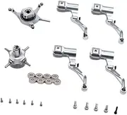 Perfeclan RC Helicopter Swashplate Set Leaf Clip Replaces Convenient Replacement Aluminum Spare Part RC Aircraft Accessories for K124, Silver