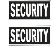 SdTacDuGe PVC Police Patch Hook Fastener Security Patchfor Military Tactical Vest Combat Plate Carrier Law Enforcement Gears Featuring Security(2-Pack) (4.5"*2", Black and White)