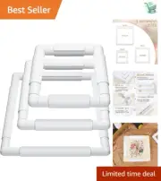 3-Piece White Embroidery Hoop Set: Versatile Cross Stitch Frames for DIY Craft