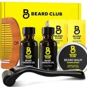 Enhanced Beard Growth Kit - Derma Roller, Beard Growth Oil (2PK), Sandalwood