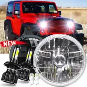 Hi-Lo For Jeep Wrangler JK TJ LJ 97-18 7'' Round LED Headlight 2pcs (for: Jeep)