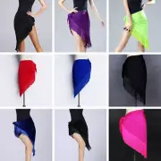 Ladies Latin Fringe Dance Wrap Scarf Skate Skirt Ballroom Tango Rumba Irregular