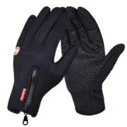 Windproof Sports Gloves Zippered Touch Screen Gloves Snowboard Skiing Climbing Cycling black_M