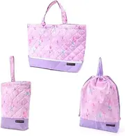 COLORFUL CANDY STYLE NS781200 Gusseted Bag with Reflector, Drawstring 3-Piece Set, Water Repellent, Lightweight Type, Preparation for School Admission, Cute Girls, Pastel Balloons,