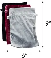 Stylish Velvet On-The-Go Makeup and Jewelry Bag - 3 Pack of Assorted Colors (Black, Rose, Silver)