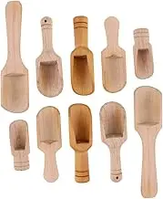 Ciieeo 10pcs Mini Wooden Salt Spoon Tea Coffee Spoons Small Serving Kitchen Condiment Set Wooden