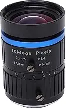 Aluminum Alloy 10MP C Mount Lens CCTV Lens 25mm Focal Length Manual Aperture for Surveillance Camera Replacement Lens