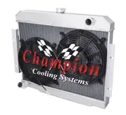 RC Champion 3 Row Radiator,10" Fans for 1970 - 1985 Jeep CJ Series L6,V8 Engine (for: Jeep)