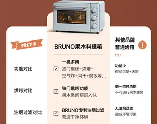 日本bruno果木料理箱小型烘焙家用多功能電烤箱西式煙熏烤雞風爐