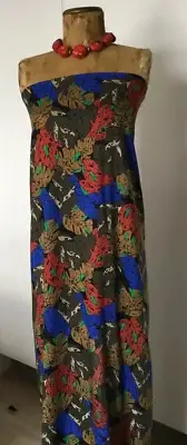 RAYON LEAF PRINT 2.55metres X 108 cm Stunning Retro Fabric