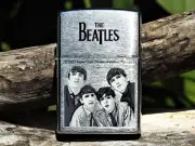 The Beatles Monochrome Zippo Lighter - John Lennon, Paul McCartney, Ringo George