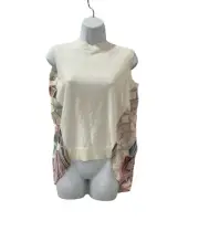 TED BAKER CLARIEY Pleated Sleeveless Knit Top Womans Sea of Clouds 0, 1, 2, 3, 4
