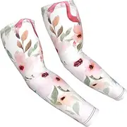 [FSCEV] Floral With Flamingo Sun Protection Arm Sleeves Outdoor Essentials Cooling Compression Golf Hiking Cycling