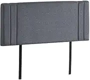 Linen Fabric Double Bed Deluxe Headboard BedHead - 80mm Thick Grey 2