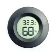 Black Mini Round Digital Thermometer Hygrometer Indoor Room Temperature LCD