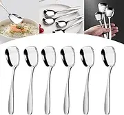 Arithmetic Square Head Stainless Steel Spoons, Square Head Stainless Steel Serving Spoons, Stainless Steel Square Spoons, Square Head Spoon (6Pcs,4.5 * 16.9cm)