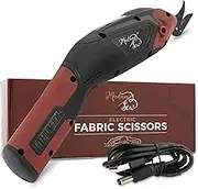 Madam Sew Electric Scissors for Fabric Cutting, Heavy Duty Cordless Shears with USB Rechargeable Battery, Trigger Operation and Non-Slip Grip Cuts Denim, Wool, Leather - REPLACEMENT BLADES AVAILABLE