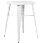 Flash Commercial Grade 23.75" Square White Metal Bar Table