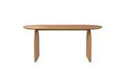 Jillian 180cm Solid Oak Oval Dining Table w/ Arched legs - Natural - Natural