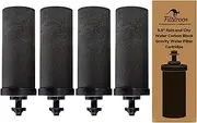 Filteroo 5.5” Rain & City Water Gravity Carbon Block Filter Cartridge | Gravity Fed Water Purification Unit Replacement NSF/ANSI 372 | Compatible with Berkey Gravity Water Filter System, Pack of 4