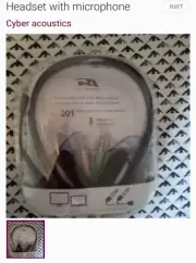 Headphones with adjustable mic. Cyber Acoustics AC-201 Silver/Black.