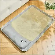 Pet Beds Sleeping Mat Dog Beds Rattan Woven Cat Sofa Bed Pet Cooling Mat for Cats Small Medium Dogs Beds Kitten Puppy Cushion(Gray,M- 65x 45cm)