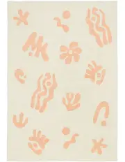 [Miss Amara] Anadi Abstract Washable Rug in Peach